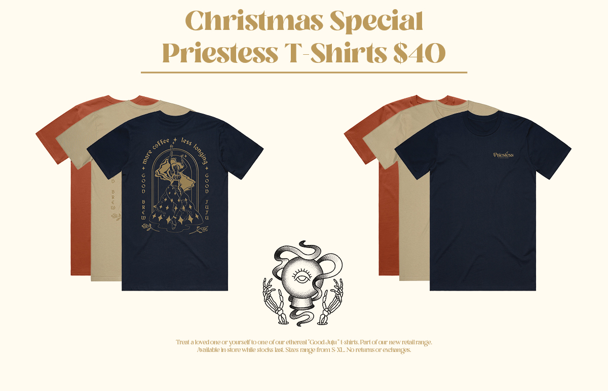 Priestess - New T-Shirts in time for Christmas!